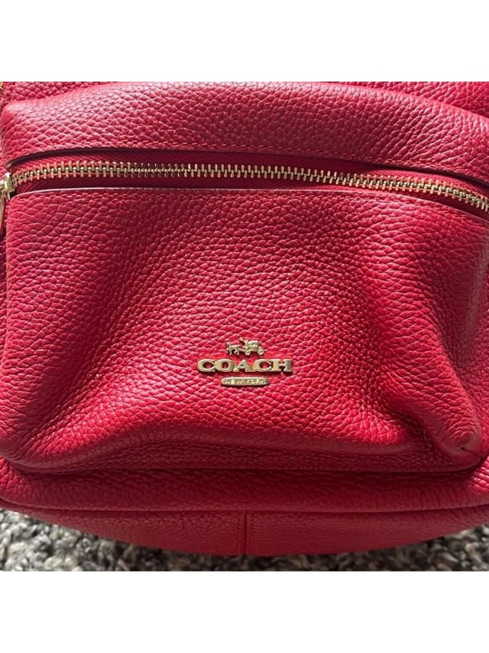 Red Coach Leather Mini Backpack Coquette Back to School Luxury Minimalist Cutesy - Picture 2 of 8